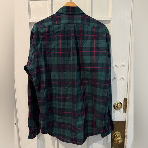 Ralph Lauren Men's Dark Green and Red Plaid Shirt - Picture 4 of 4